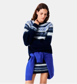 Pull en maille jacquard - Maje - Marine
