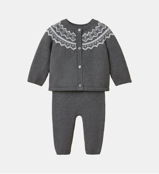 Ensemble motif jacquard Bébé - Cyrillus - Gris chine