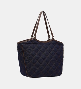Cabas grand format en denim matelassé - Liu Jo - Denim bleu