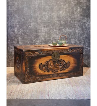 Coffre chinois en camphre Lucien N°198- Produit chiné - Debongout - Bois foncé