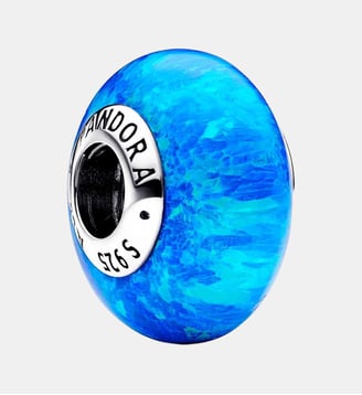 Charm Bleu Profond Océan Opalescent - Pandora - Argenté