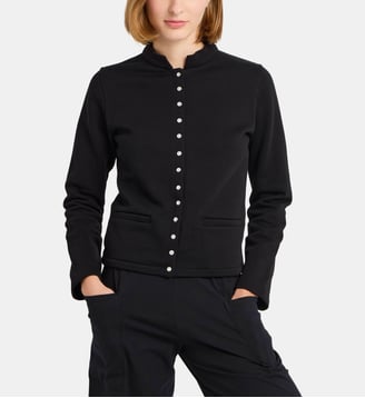 blouson Tambourin en molleton de coton bleu - Agnès b. - Bleu