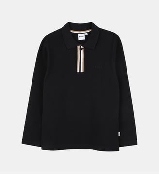 Polo à manches longues - BOSS Kidswear - Black