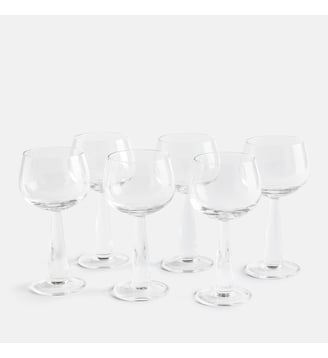 Lot de 6 verres forme ballon, pied haut - La Redoute Interieurs - Transparent