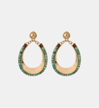 Boucles d'oreilles tiges percées   - Ninon - Satellite - Bleu turquoise