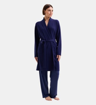 Kimono court col châle en laine cachemire - Laurence Tavernier - Nuit