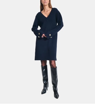 Robe Rigatoni Nocturne - Zapa - Bleu marine