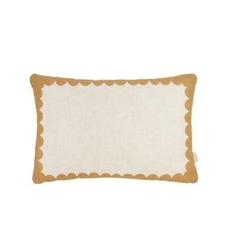 Coussin rectangulaire en lin français Vibes L - Nobodinoz - Mustard
