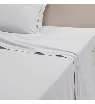 Drap plat, percale pur coton - La Redoute Interieurs - Blanc gris