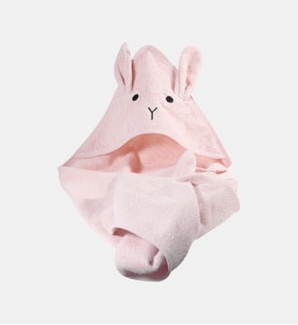 Cape de bain lapin en coton - Kindsgut - Rose pâle