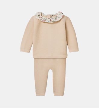 Ensemble en tricot  col en tissu Liberty - Cyrillus - Liberty elizabeth