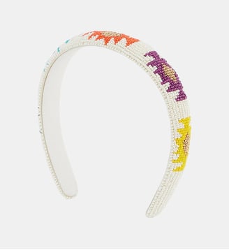 Serre-tête brodé de perles OLINA - Wild - Blanc