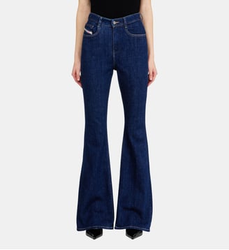 Bootcut Jeans High Waist 1973 D-Partt - Diesel - Bleu foncé