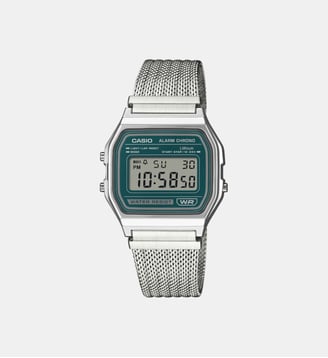 Montre Vintage Vert A158WEM-3EF - Casio - Argenté