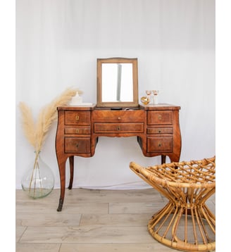 Coiffeuse en bois Louise N°271- Produit chiné - Debongout - Miroir