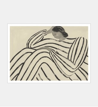 Poster   Waiting - The Poster Club x Sofia Lind - Poster & Frame - Noir et blanc