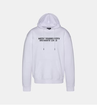 Sweatshirt imprimé cà capuche - Schott - Blanc