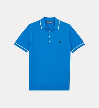 Polo en coton tricoté uni - Vilebrequin - Faience