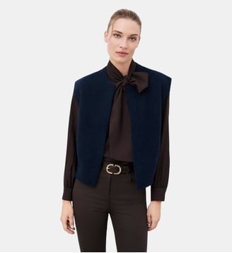 Gilet manissa - Motif uni - Caroll - Bleu marine