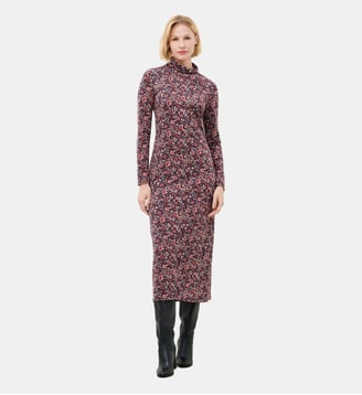 Robe rinna - Motif floral - Coton - Caroll - Bordeaux
