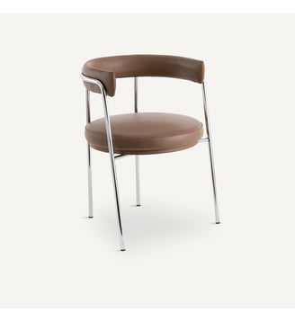 Fauteuil de table cuir Jubo - AM.PM - Marron