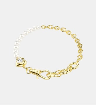Bracelet Idyllia, Perle de cristal, Doré à l’or 18 carats (750/1000) - Swarovski - White gold tone plated