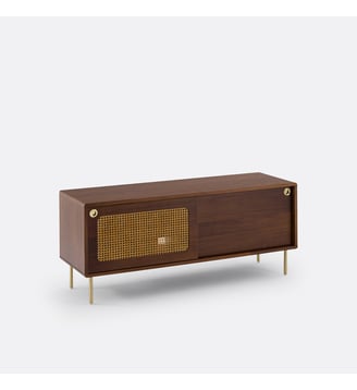 Meuble TV noyer et cannage, longueur 125 cm - La Redoute Interieurs - Noyer