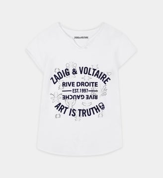 T-shirt à col tunisien - Zadig&Voltaire Kids - Blanc