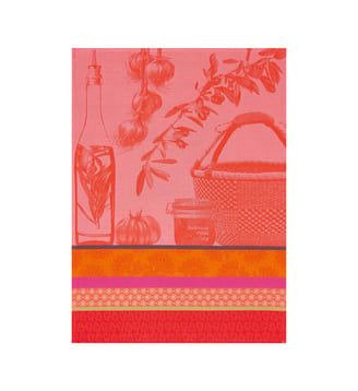 Torchon Saveurs de Provence - Le Jacquard Francais - Rose rouge