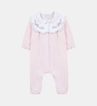 Pyjama -  coton col Claudine fleurs - Tartine Et Chocolat - Rose pâle