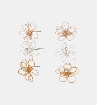 Set x3 petites boucles d'oreilles fleurs filaires Balaboosté