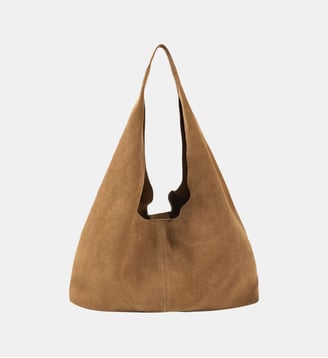 Sac à main cuir velours HOBO - Ikks - Marron caramel