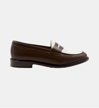 Mocassins cuir F - Jules & Jenn - Marron et blanc