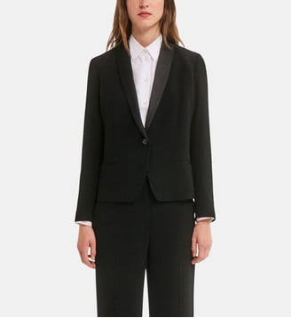 Blazer au col en satin - JUDY - Pablo - Noir