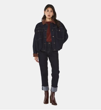 Blouson Denim Et Velours En Coton Mélangé Bob - Maison 123 - Bleu brut