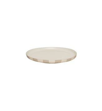 Assiette en grès à rayures - OYOY - Beige