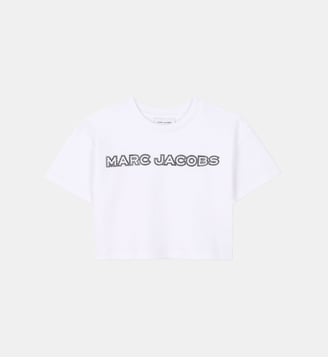 T-shirt court avec strass - Marc Jacobs Kids - Black