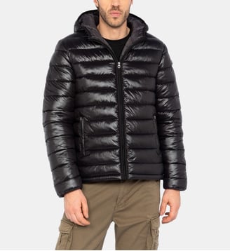 Doudoune Drago effet glossy  - Schott - Noir