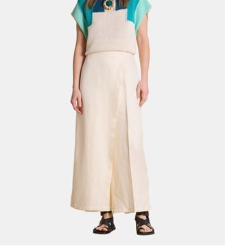 Pantalon taille haute 7/8ème à pan - La Fée Maraboutée - Vanille