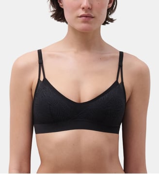 Bralette dentelle à coques seconde peau - Chantelle - Noir