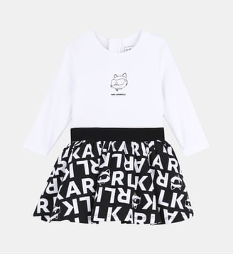Robe manches longues - Karl Lagerfeld Kids - Blanc et noir