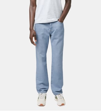 Jean coupe droite coton DENIM STRAIGHT - Faguo - Bleu clair