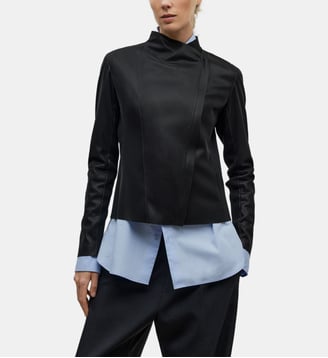 Blouson cintré en simili - Adolfo Dominguez - Noir