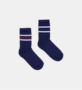 Chaussettes avec logo et rayures - Marni - Bleu marine
