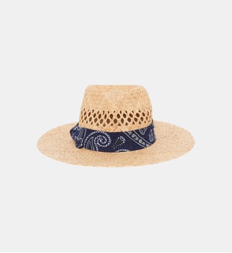 Chapeau en raphia à bandana - KAYNA - Pablo - Marine