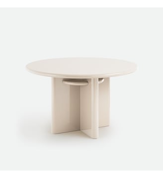 Table à manger ronde, laquée, 4 personnes - La Redoute Interieurs - Écru