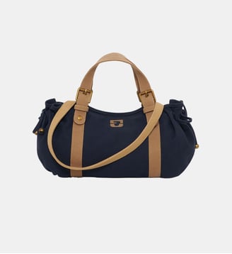 sac à main en toile - 18h - Gerard Darel - Marine et tan