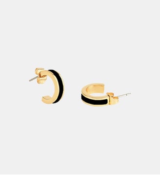 Mini créoles ouvertes - Bangle Up - Noir et doré