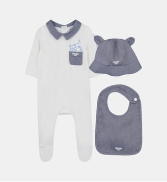 Ensemble pyjama, bob et bavoir - Kenzo Kids - Off white