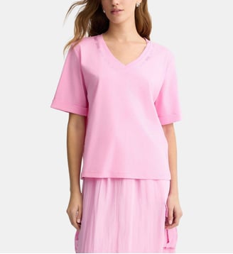 T-shirt avec logo et strass - Liu Jo - Rose